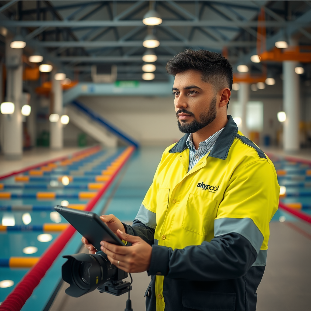 Professional portrait of SkyPoolAuraView Operations Manager overseeing pool facilities with attention to detail and quality standards